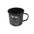 Food Safe Mug Enamel White Mug with black rim